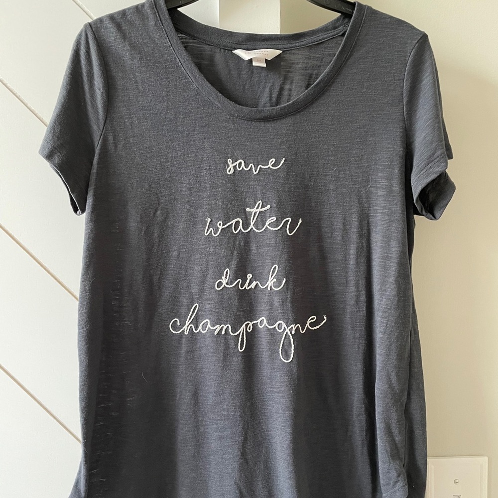 Lauren Conrad Champagne embroidered tee